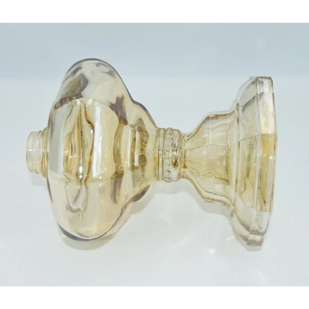 Vintage Iridescent Amber Thick Glass Oil / Kerosene Lamp Base 9.5